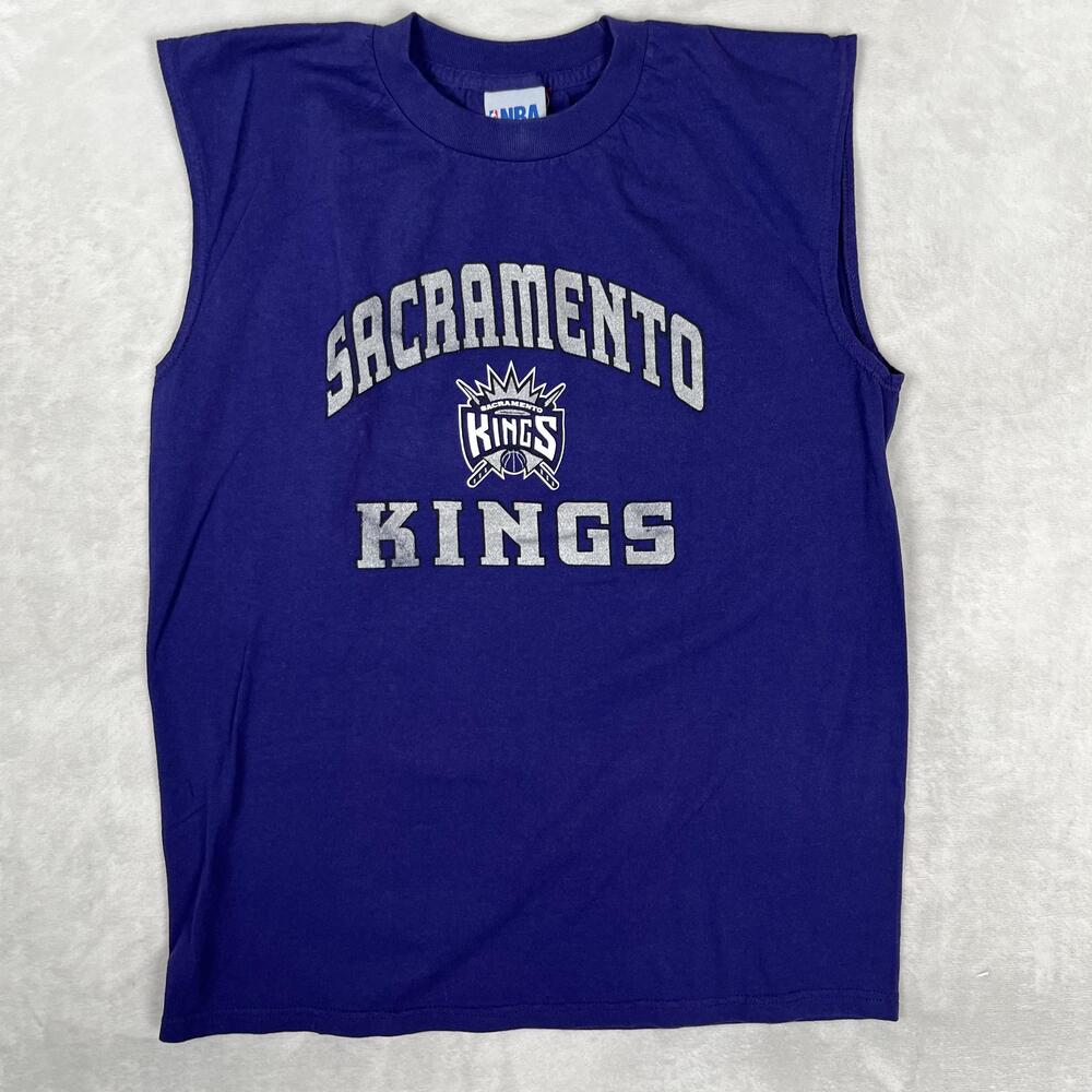 Vintage Sacramento Kings Shirt Mens Medium Purple Sleeveless NBA Basketball Y2K